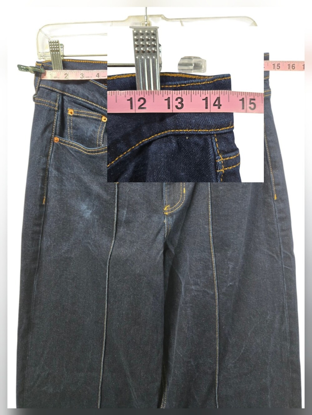 Boden Turn-Up Jeans High Rise Wide Leg Indigo Rinse Dark Wash - Picture 12 of 16